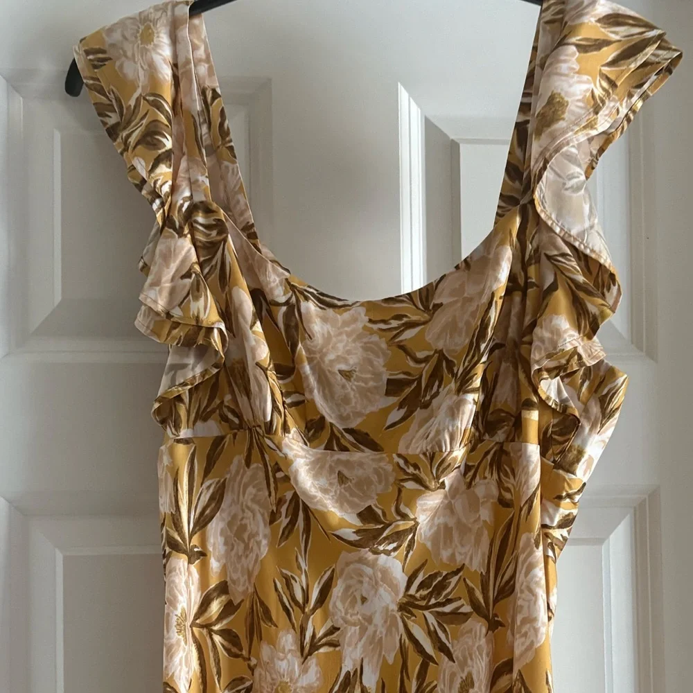 Madewell Angelina Slip Maxi Dress Yellow Floral Print Size 10 NWT - Picture 6 of 12